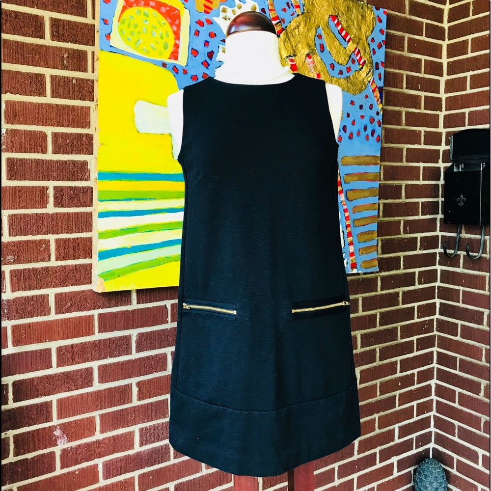J. Crew Cotton Black Shift Dress
